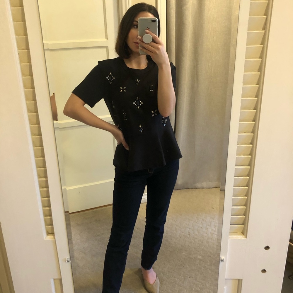 Kate Spade Peplum Top with Jewels